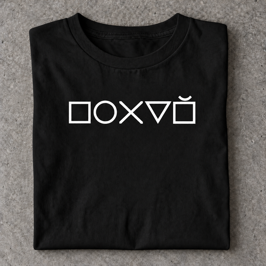 Slavikstyle pohui-t-shirt – Schwarz – Mockup auf Beton