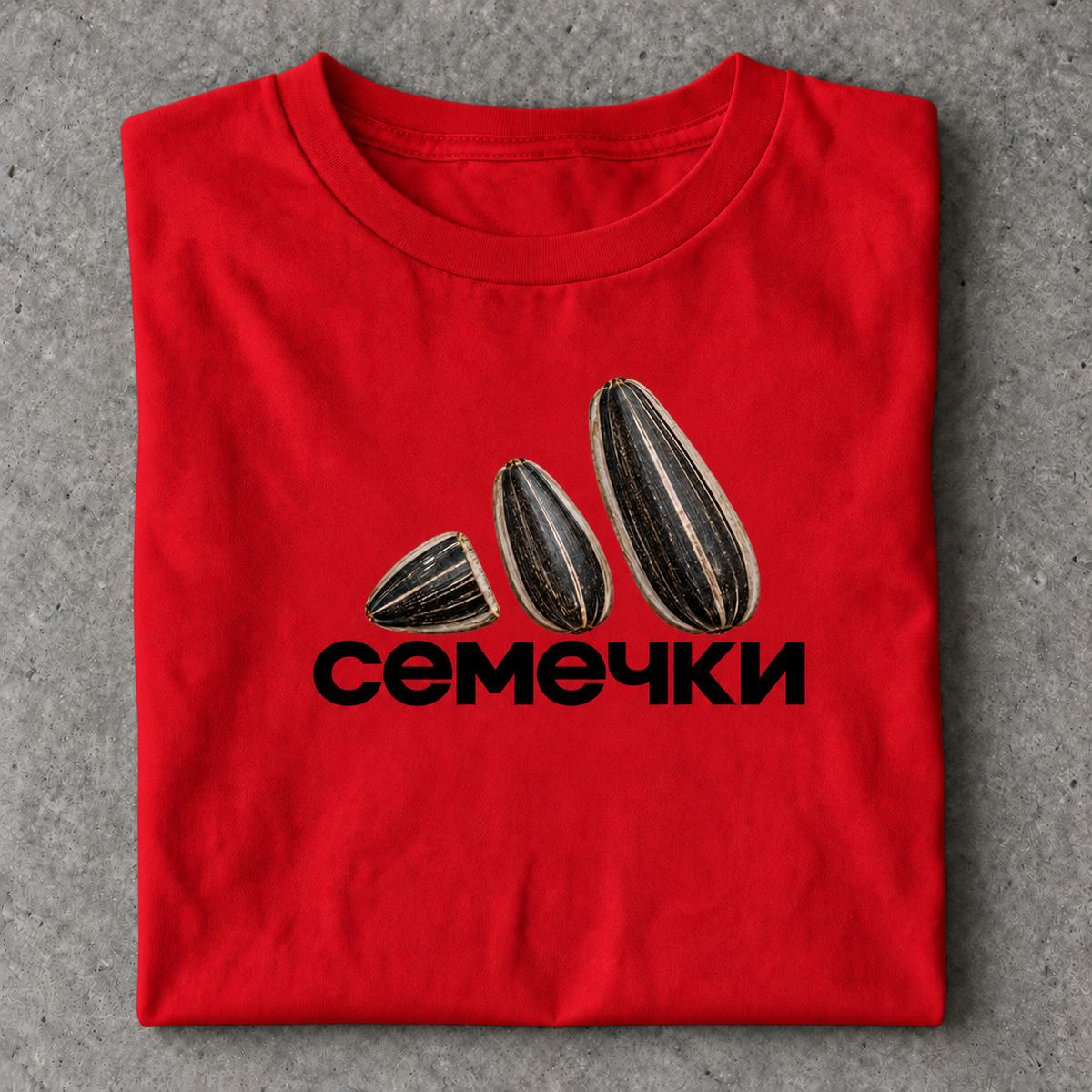 Slavikstyle cemechki-shirt – Rot – Mockup auf Beton