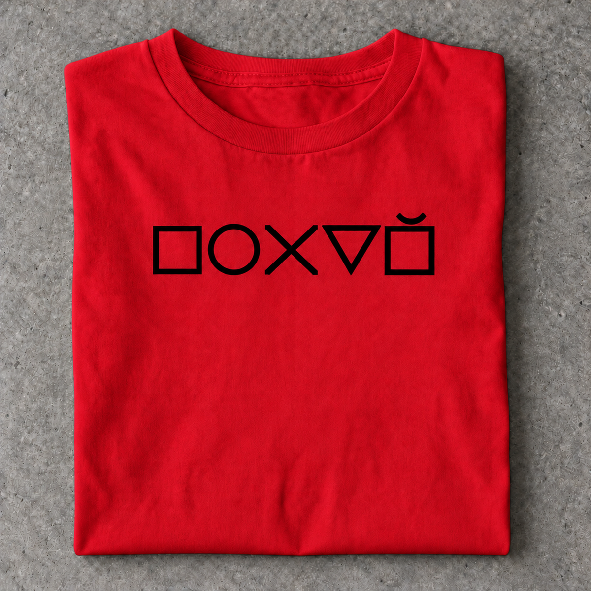 Slavikstyle pohui-t-shirt – Rot – Mockup auf Beton
