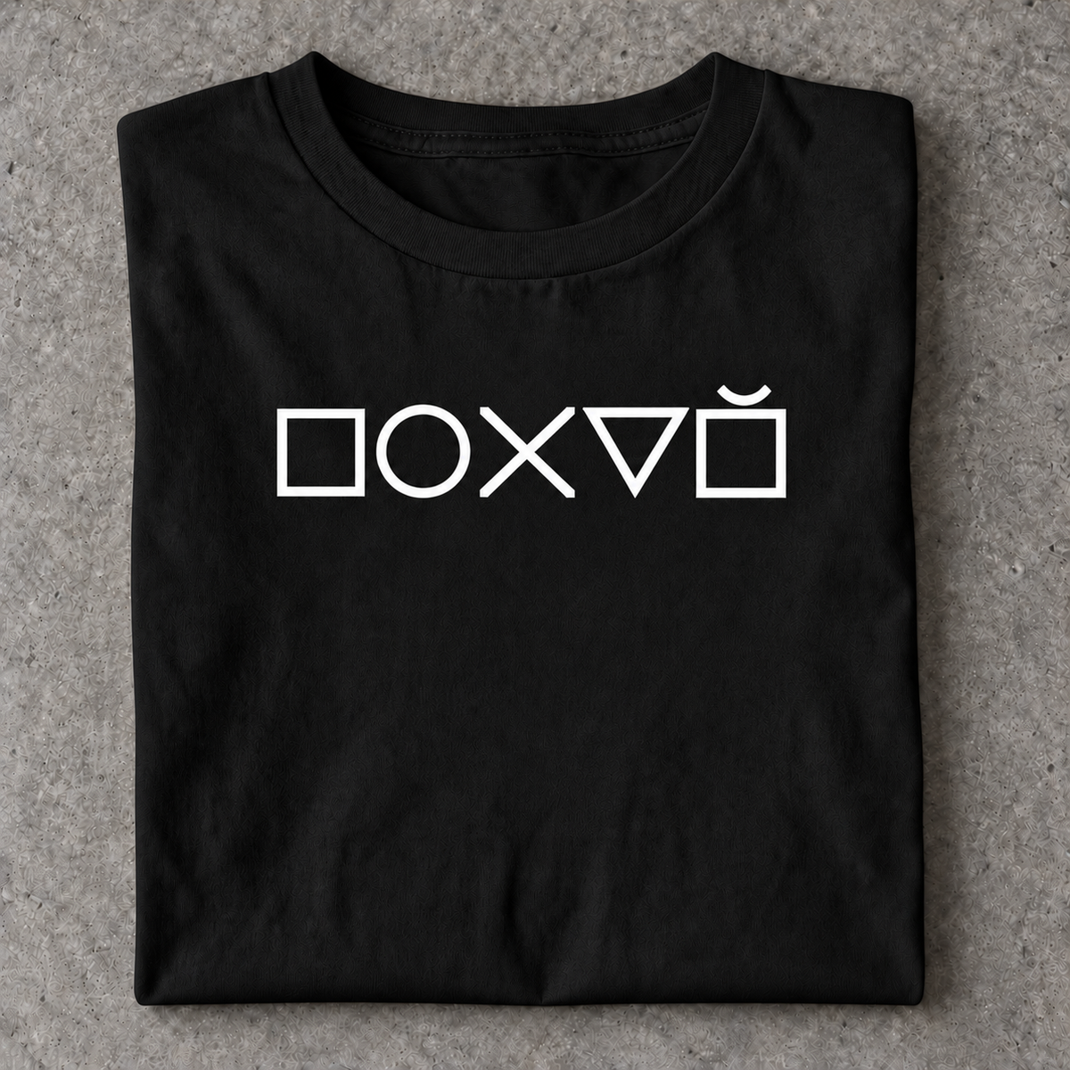 Slavikstyle pohui-t-shirt – Schwarz – Mockup auf Beton