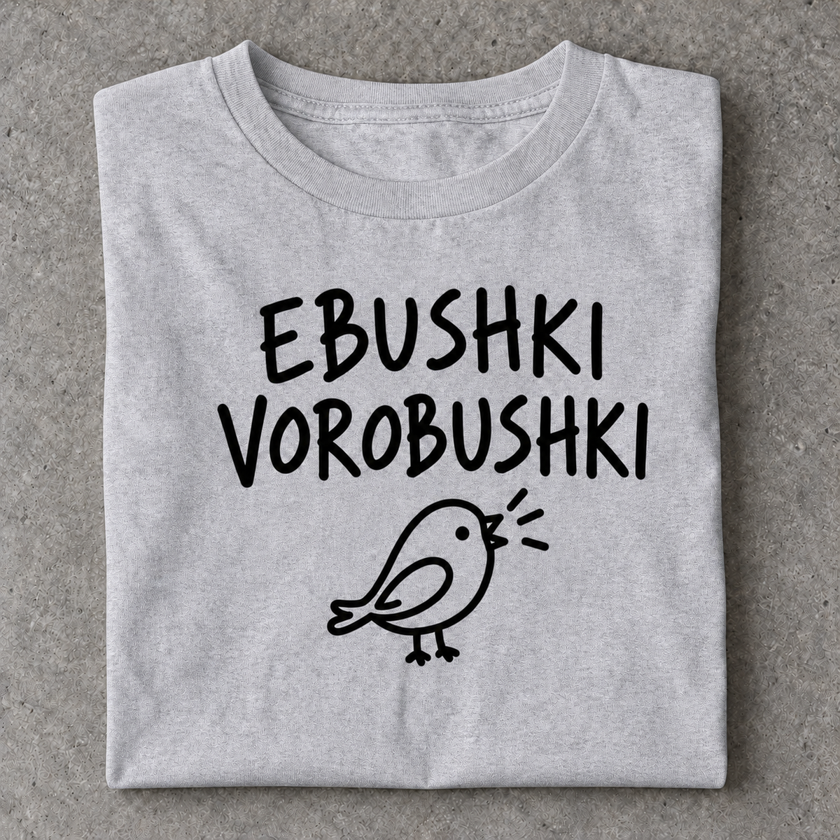 Slavikstyle vorobushki T-Shirt – Sport Grey – Flatlay auf Beton